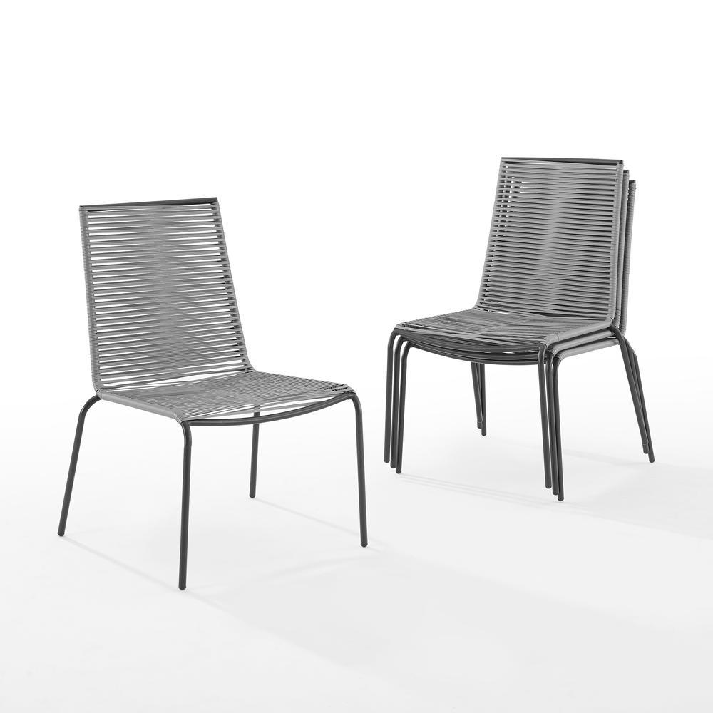 Fenton 4Pc Stackable Wicker Outdoor Chair Set - 4 Chairs. Picture 9