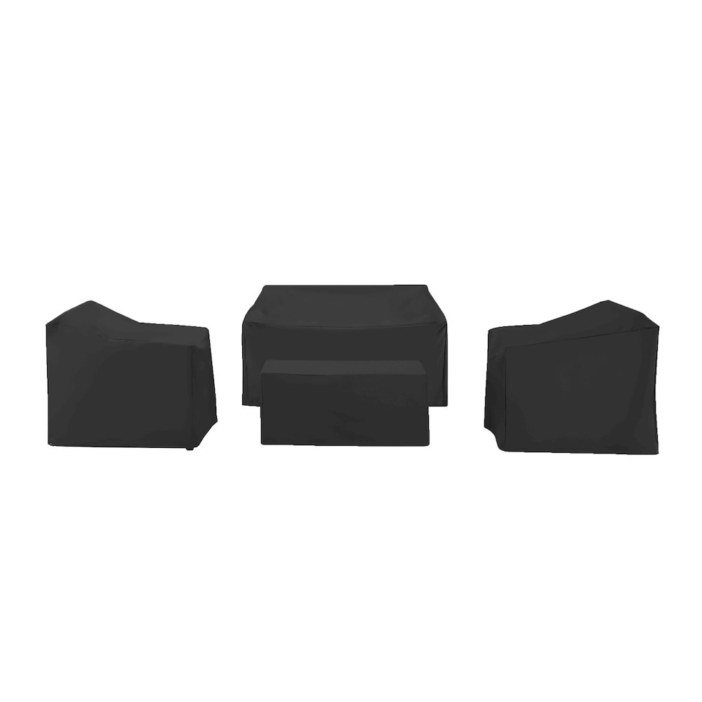 4Pc Outdoor Furniture Cover Set - Loveseat, 2 Chairs, & Coffee. Picture 3