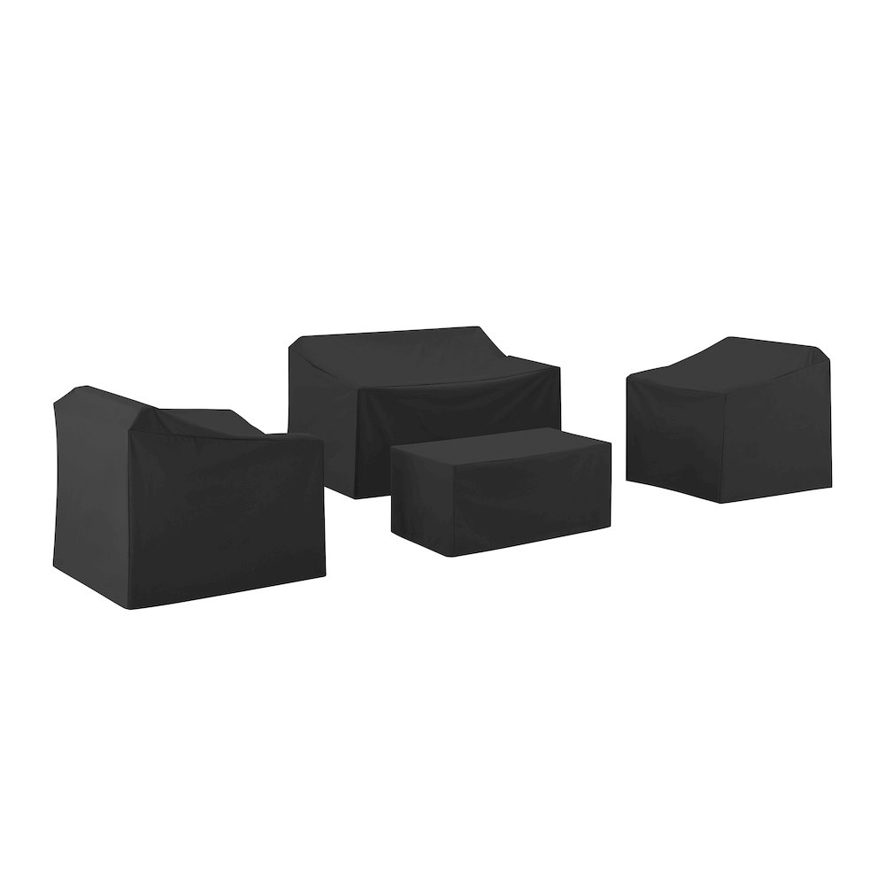 4Pc Outdoor Furniture Cover Set - Loveseat, 2 Chairs, & Coffee. Picture 4