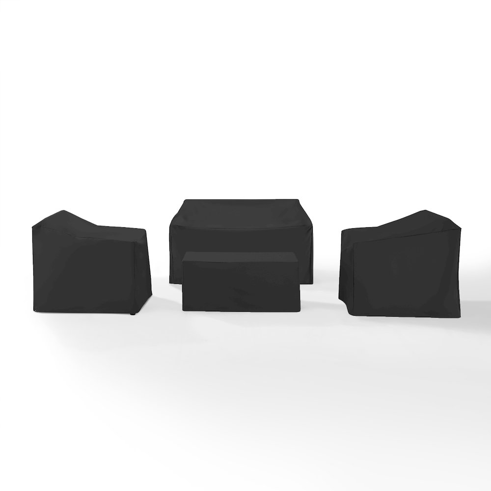 4Pc Outdoor Furniture Cover Set - Loveseat, 2 Chairs, & Coffee. Picture 1