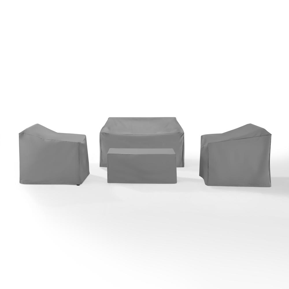 4Pc Outdoor Furniture Cover Set - Loveseat, 2 Chairs, & Coffee. Picture 2
