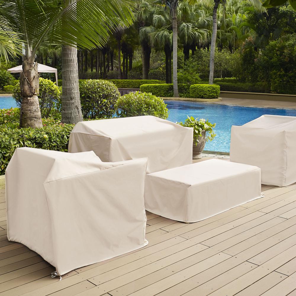 4Pc Outdoor Furniture Cover Set - Loveseat, 2 Chairs, & Coffee. Picture 2
