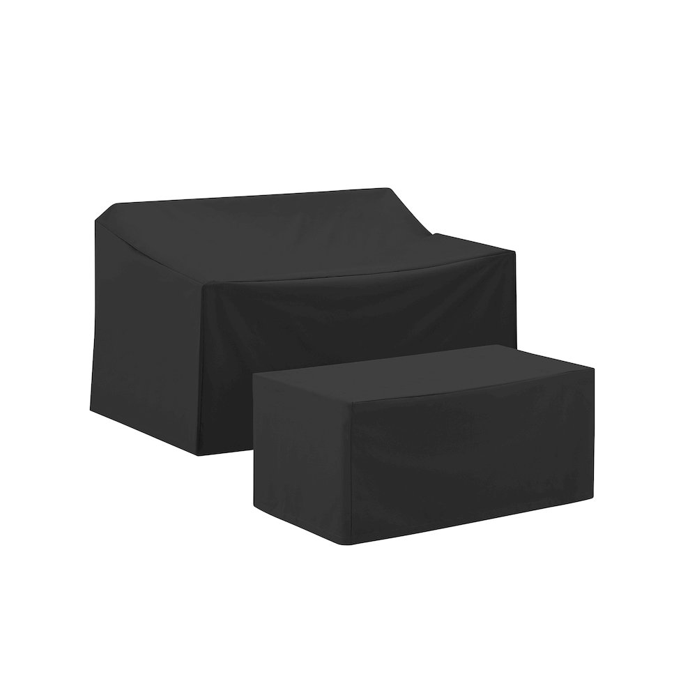 2Pc Outdoor Furniture Cover Set - Loveseat & Coffee Table. Picture 4