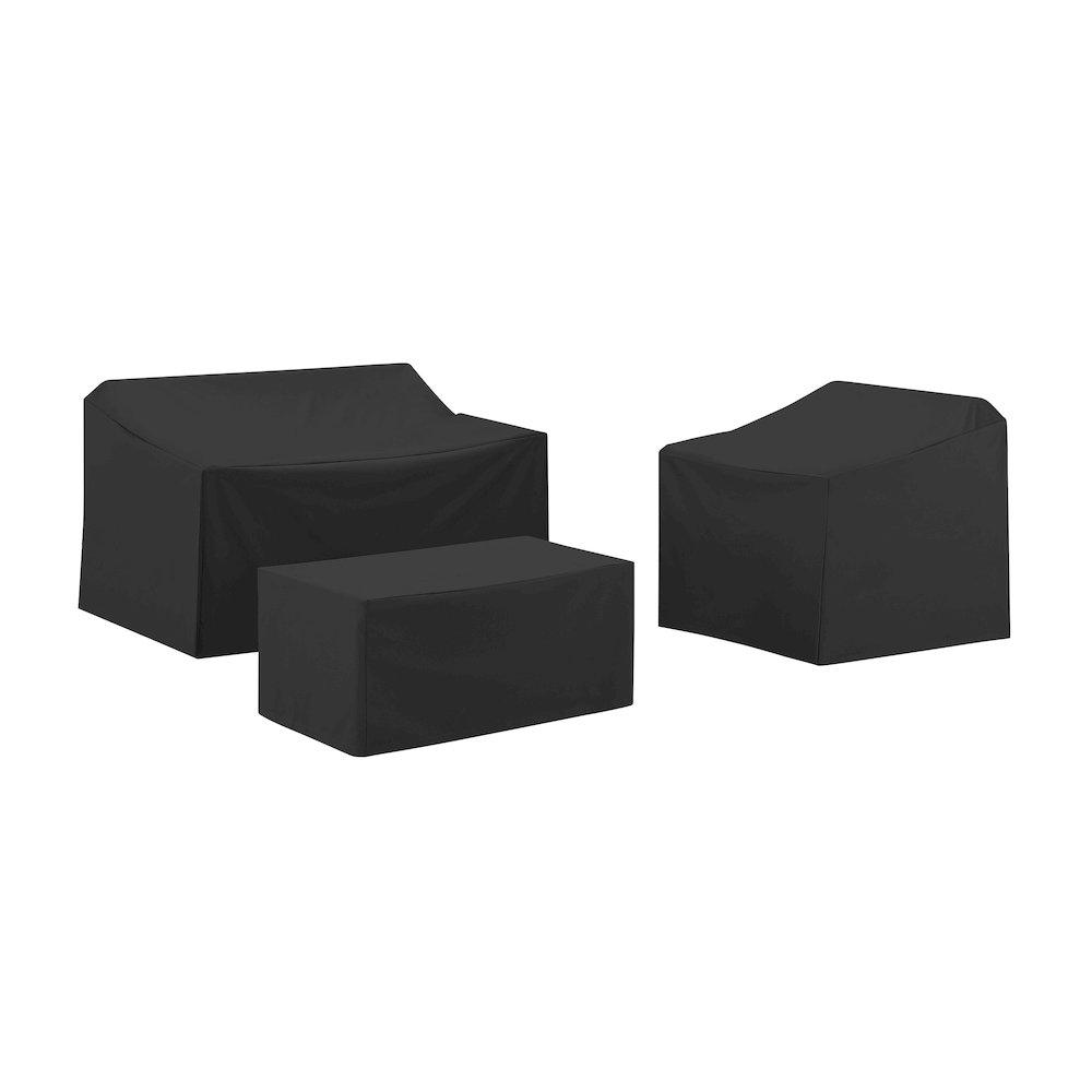 3Pc Outdoor Furniture Cover Set - Loveseat, Chair, & Coffee Table. Picture 4