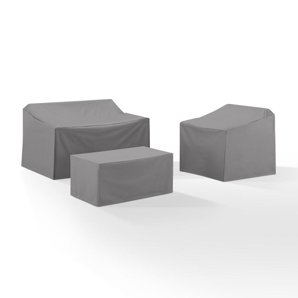 3Pc Outdoor Furniture Cover Set - Loveseat, Chair, & Coffee Table. Picture 5