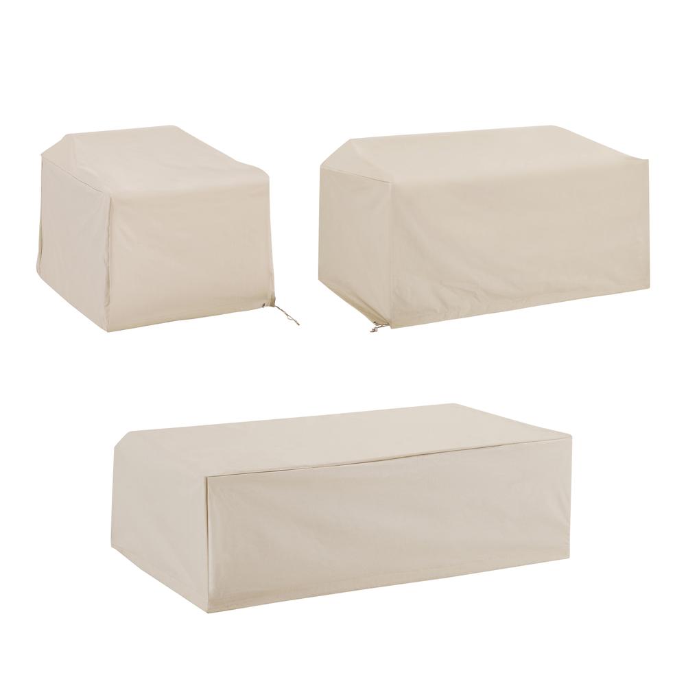 3Pc Outdoor Furniture Cover Set - Loveseat, Chair, & Coffee Table. Picture 1