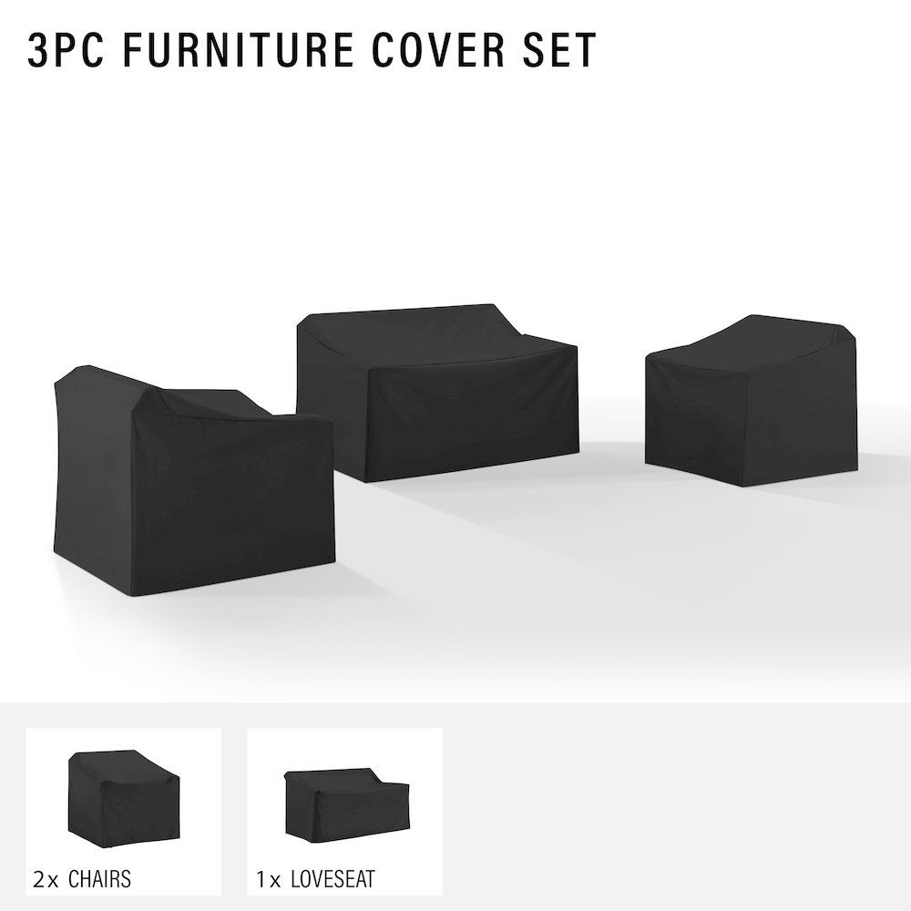 3Pc Outdoor Furniture Cover Set - Loveseat & 2 Chairs. Picture 5