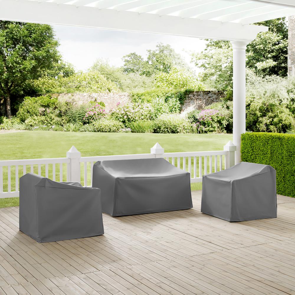 3Pc Outdoor Furniture Cover Set - Loveseat & 2 Chairs. Picture 2