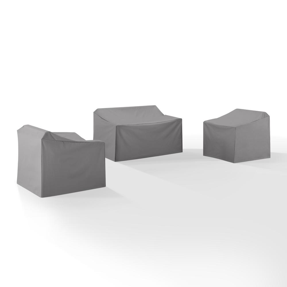 3Pc Outdoor Furniture Cover Set - Loveseat & 2 Chairs. Picture 5