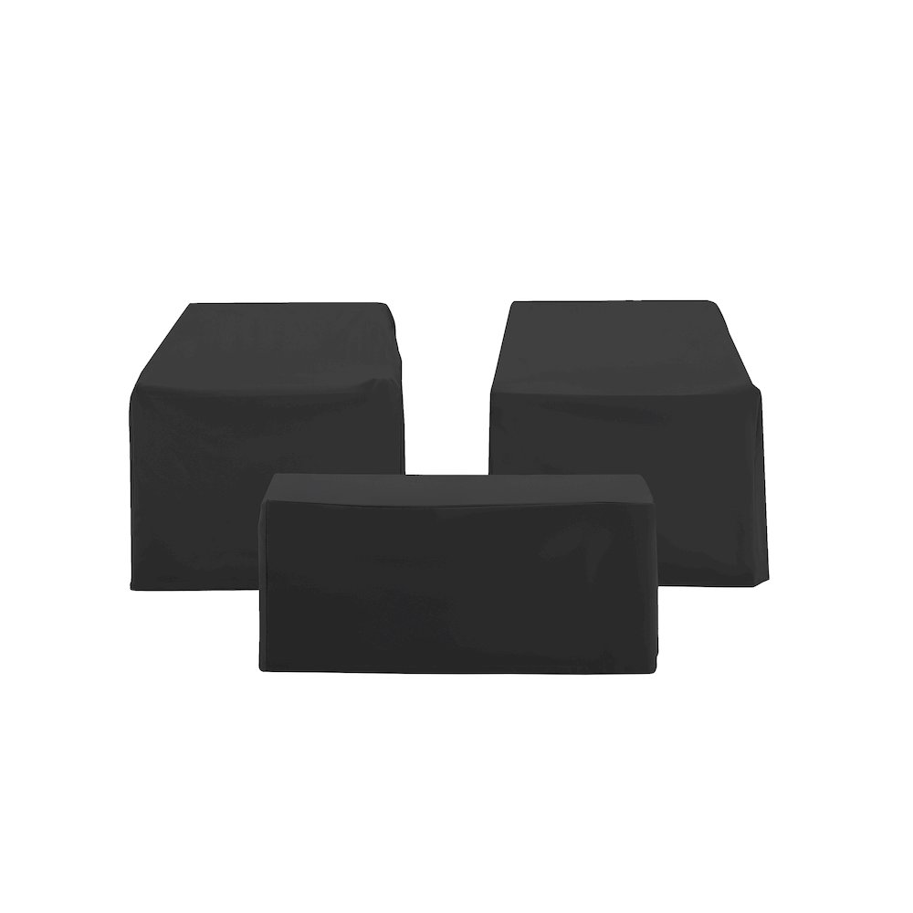 3Pc Outdoor Furniture Cover Set - 2 Chairs & Coffee Table. Picture 3