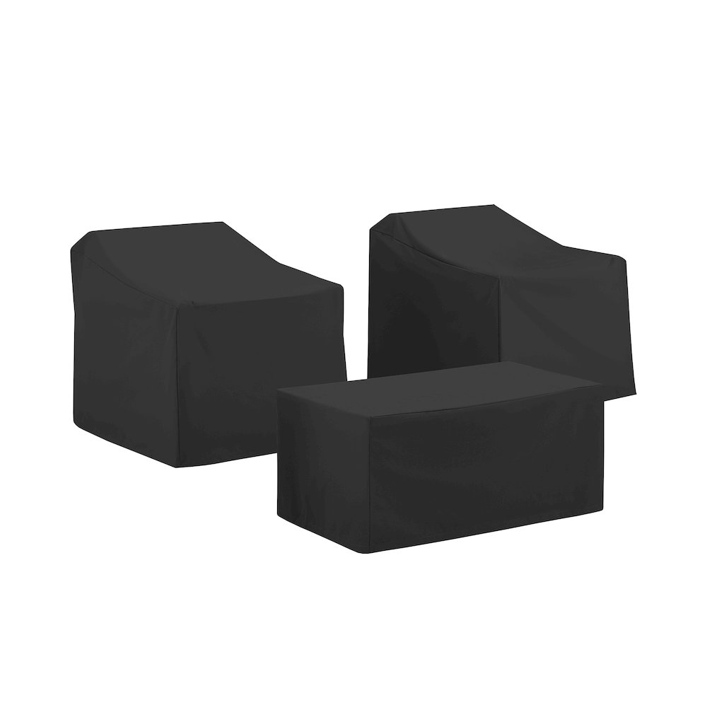 3Pc Outdoor Furniture Cover Set - 2 Chairs & Coffee Table. Picture 4