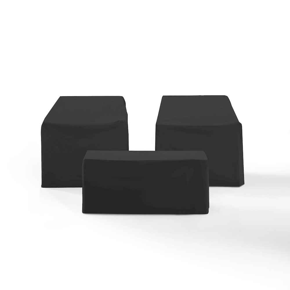 3Pc Outdoor Furniture Cover Set - 2 Chairs & Coffee Table. Picture 1