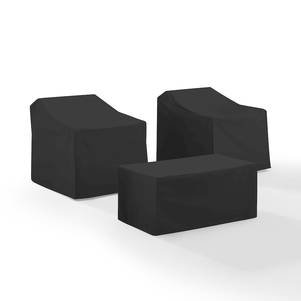 3Pc Outdoor Furniture Cover Set - 2 Chairs & Coffee Table. Picture 8