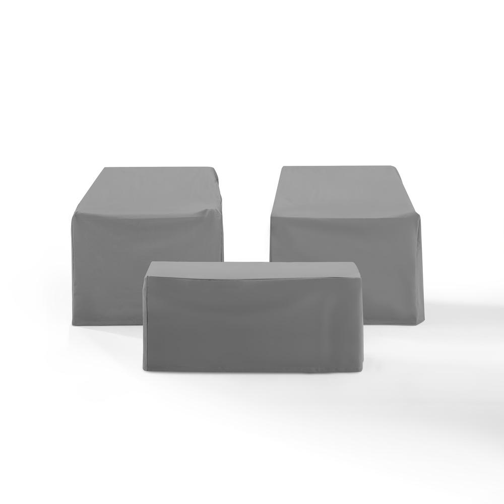 3Pc Outdoor Furniture Cover Set - 2 Chairs & Coffee Table. Picture 4