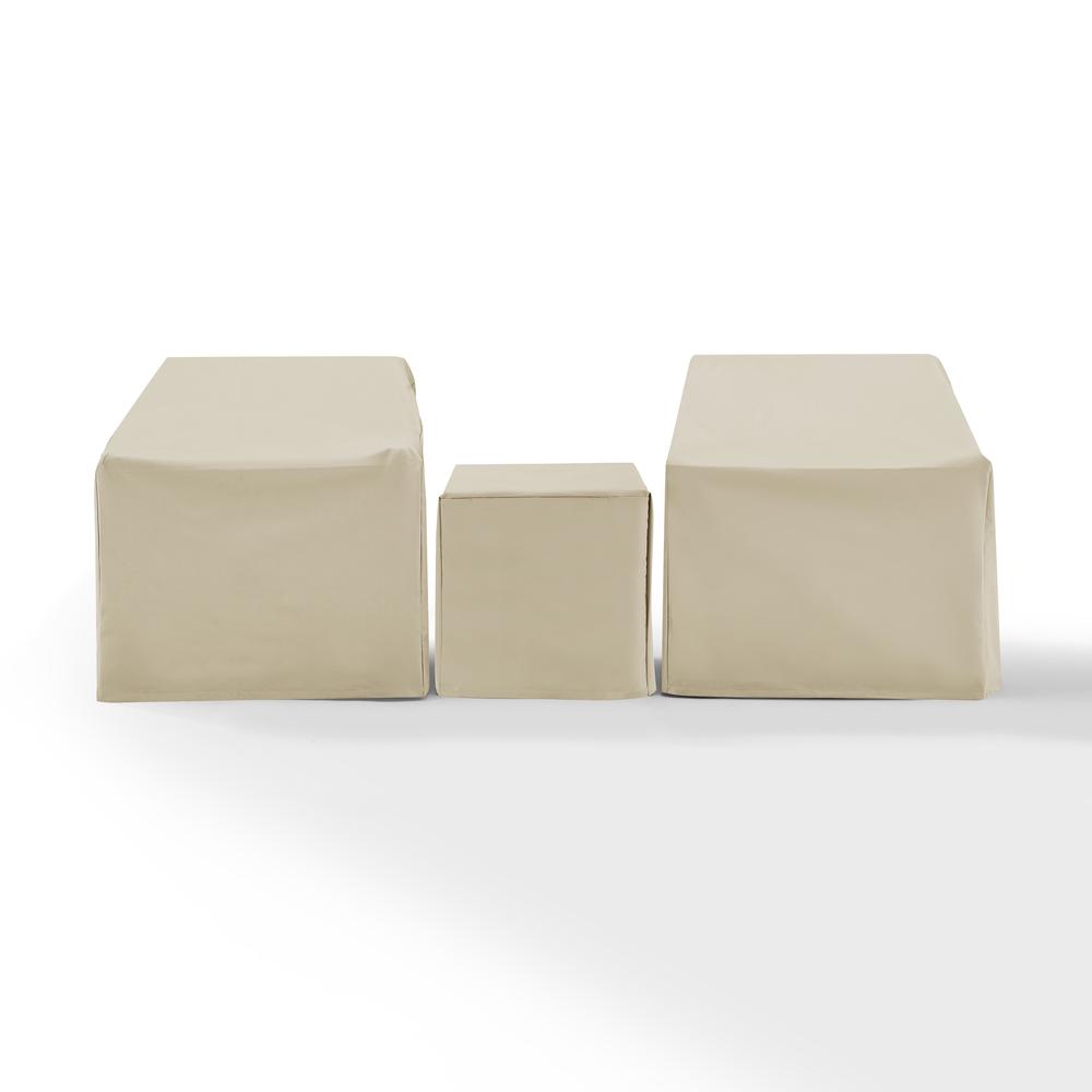 3Pc Outdoor Furniture Cover Set - Two Armchairs & End Table. Picture 4