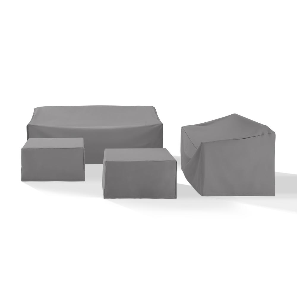 4Pc Outdoor Furniture Cover Set, Loveseat, Sofa, 2 Square Table/Ottoman. Picture 4
