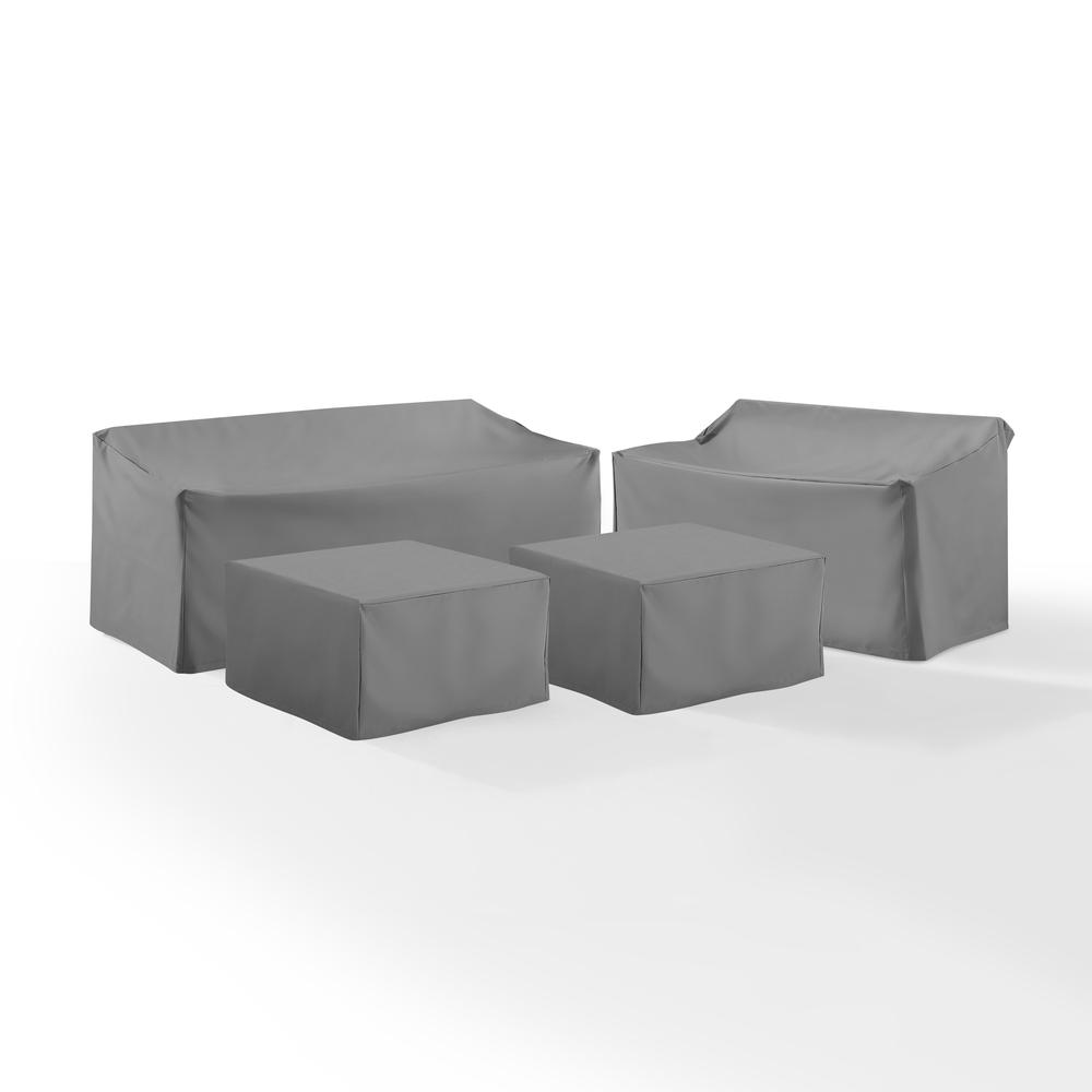 4Pc Outdoor Furniture Cover Set, Loveseat, Sofa, 2 Square Table/Ottoman. Picture 5