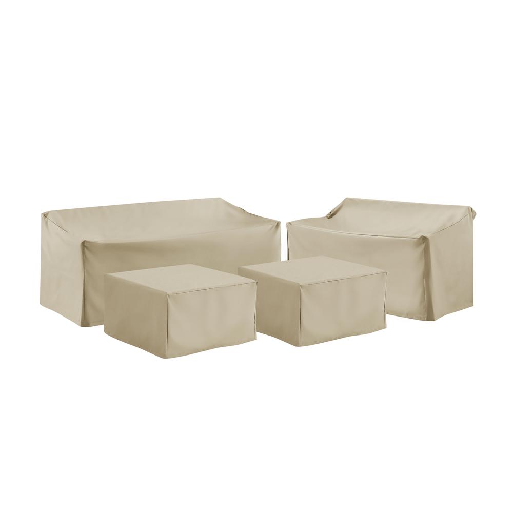 4Pc Outdoor Furniture Cover Set, Loveseat, Sofa, 2 Square Table/Ottoman. Picture 1