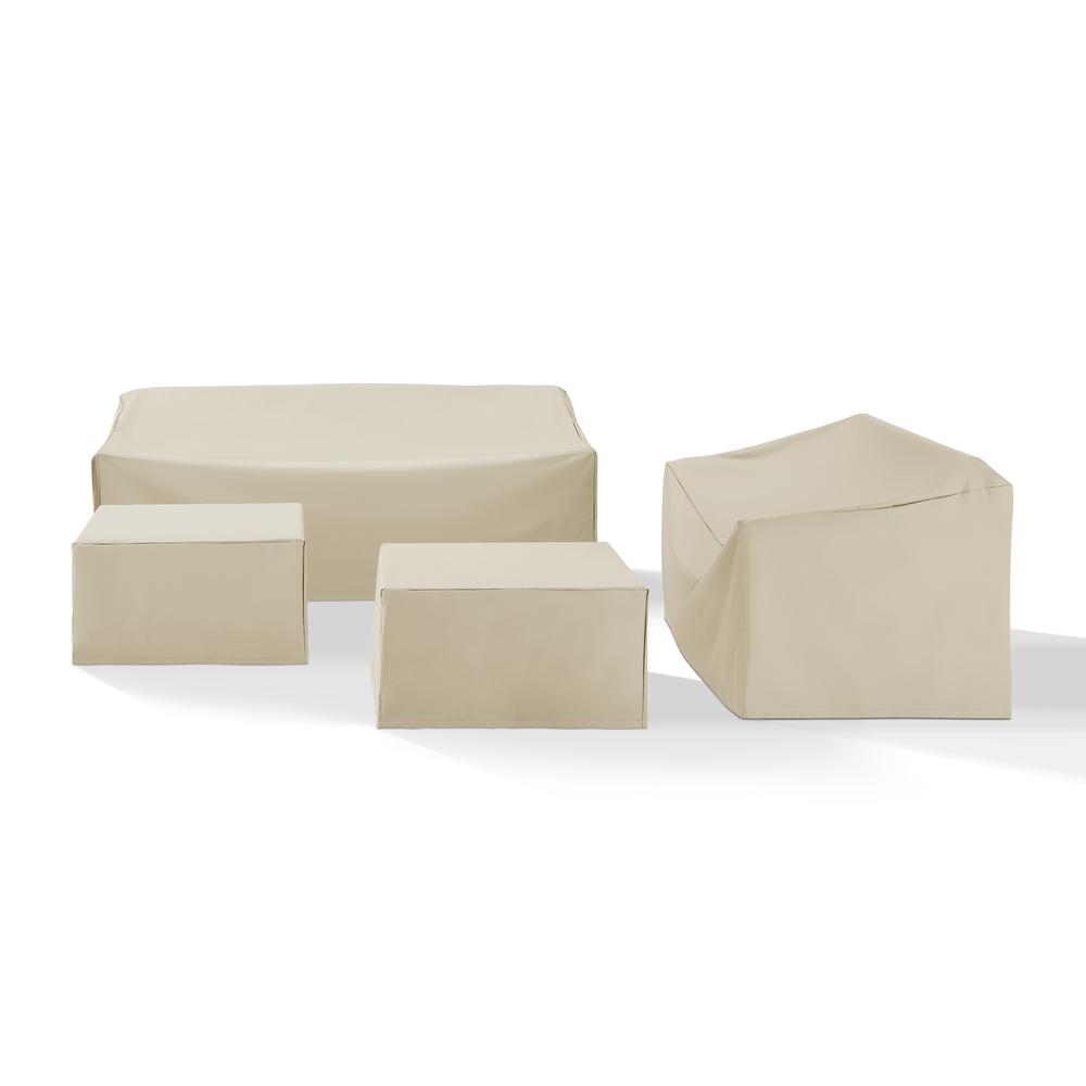 4Pc Outdoor Furniture Cover Set, Loveseat, Sofa, 2 Square Table/Ottoman. Picture 4