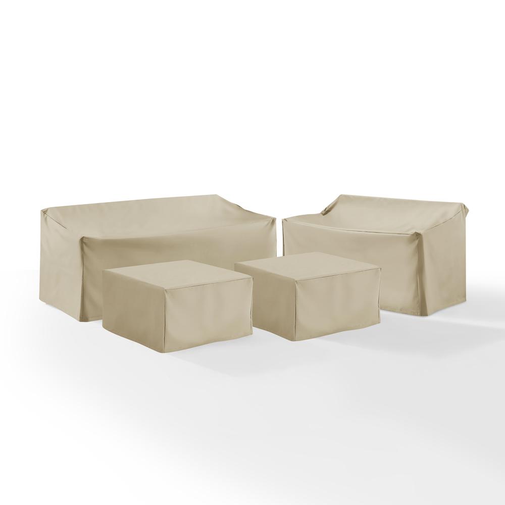 4Pc Outdoor Furniture Cover Set, Loveseat, Sofa, 2 Square Table/Ottoman. Picture 5