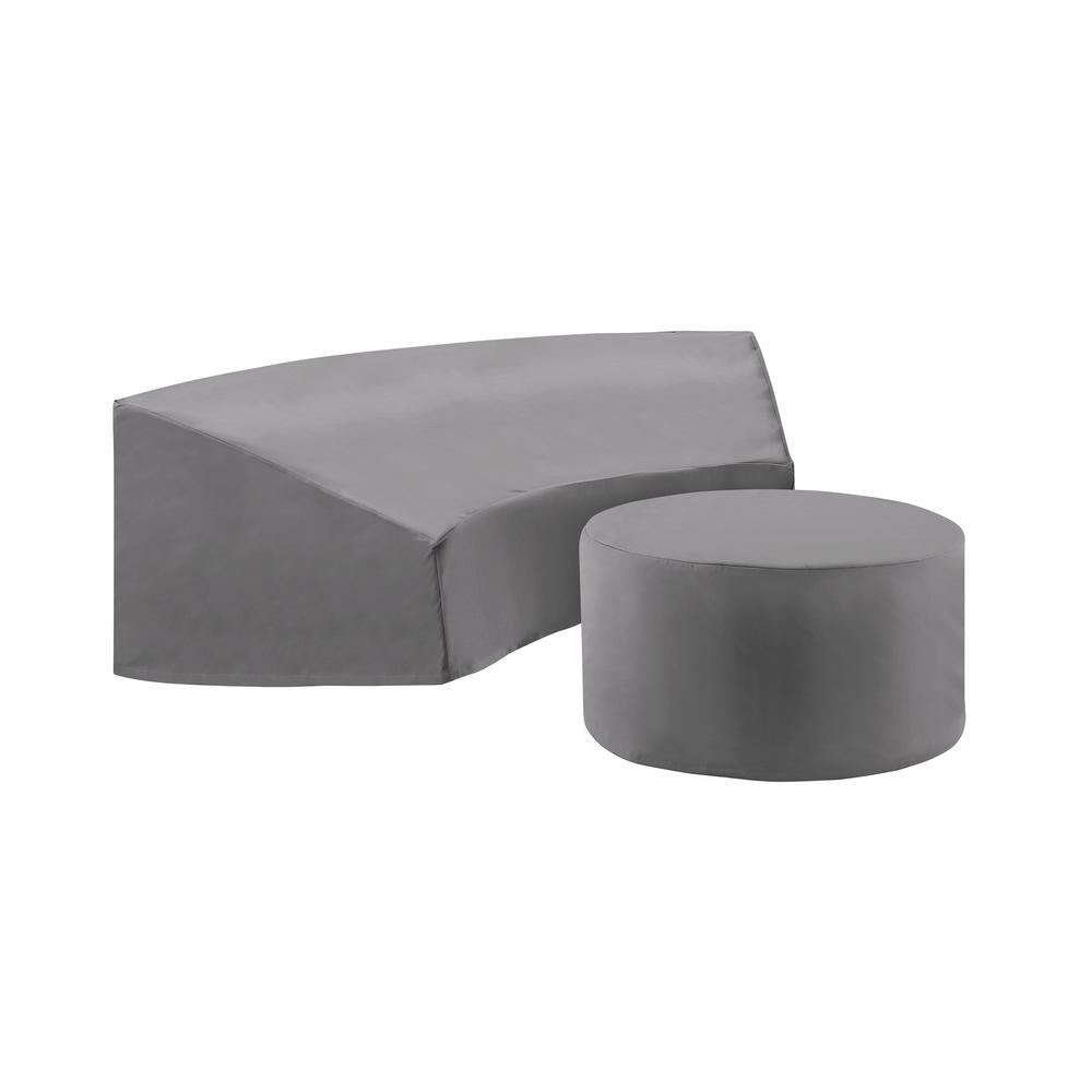 Catalina 2Pc Outdoor Furniture Cover Set - Round Sectional Sofa & Coffee Table. Picture 1