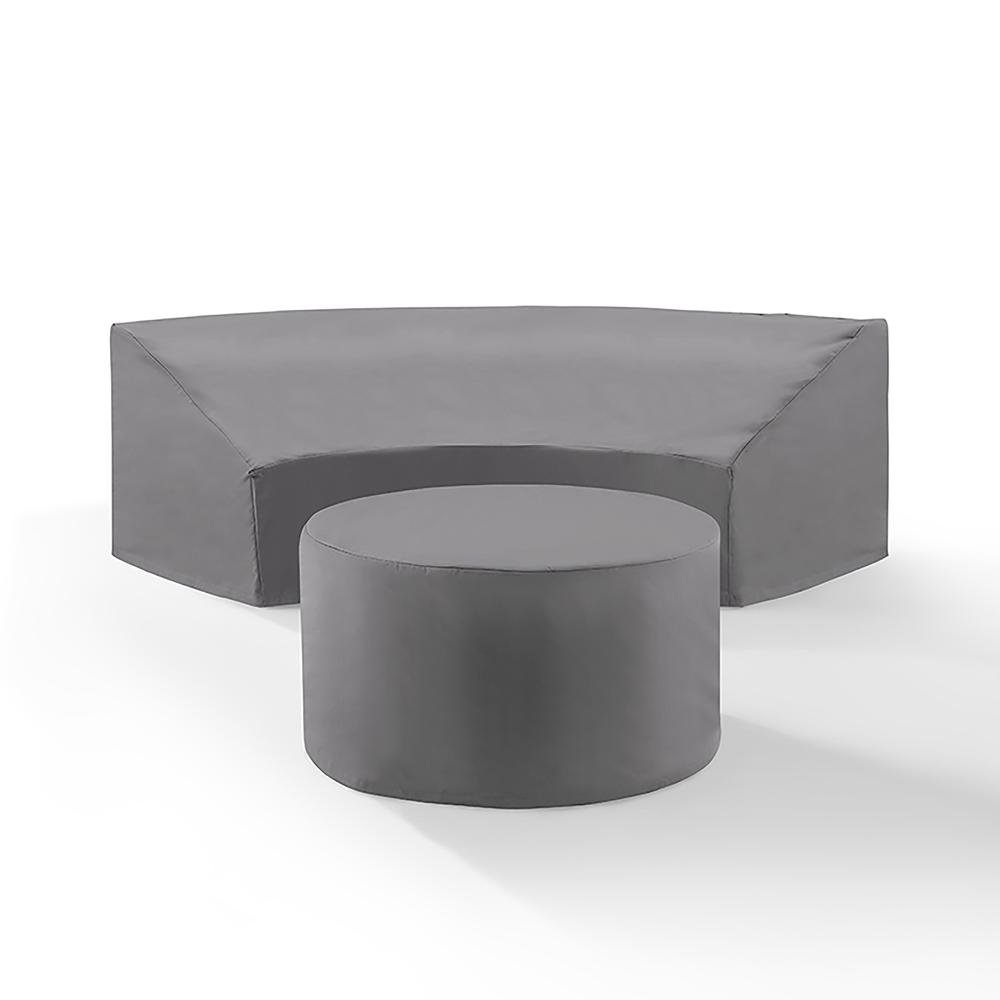 Catalina 2Pc Outdoor Furniture Cover Set - Round Sectional Sofa & Coffee Table. Picture 4