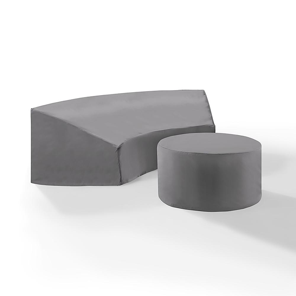 Catalina 2Pc Outdoor Furniture Cover Set - Round Sectional Sofa & Coffee Table. Picture 5