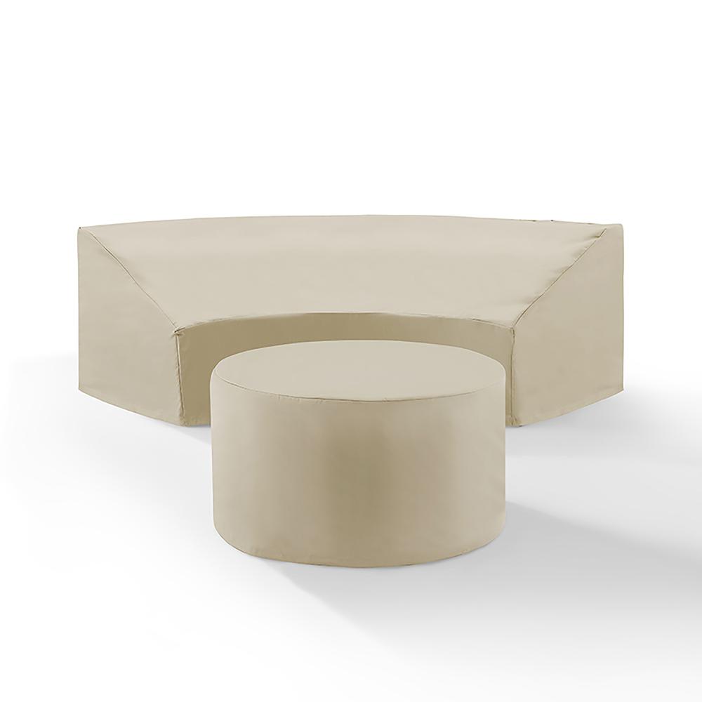 Catalina 2Pc Outdoor Furniture Cover Set - Round Sectional Sofa & Coffee Table. Picture 4