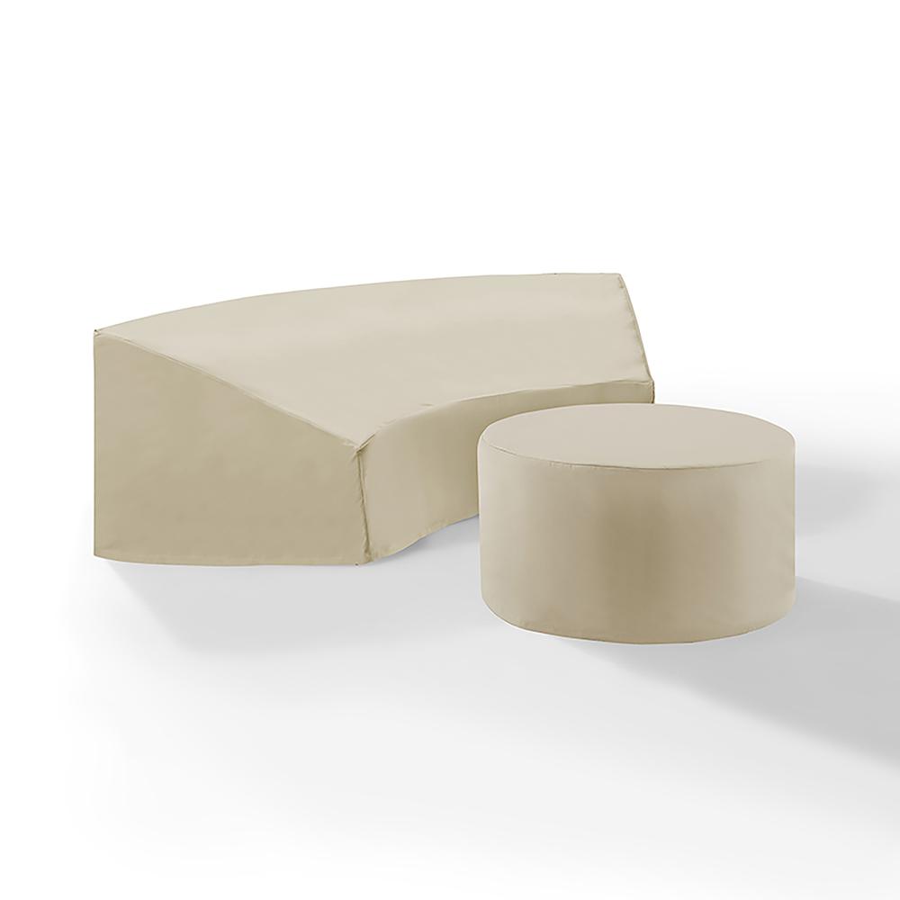 Catalina 2Pc Outdoor Furniture Cover Set - Round Sectional Sofa & Coffee Table. Picture 5