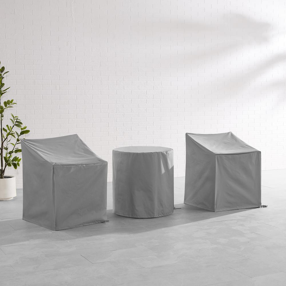 3Pc Outdoor Bistro Furniture Cover Set - 2 Dining Arm Chairs & 1 Bistro Table. Picture 3
