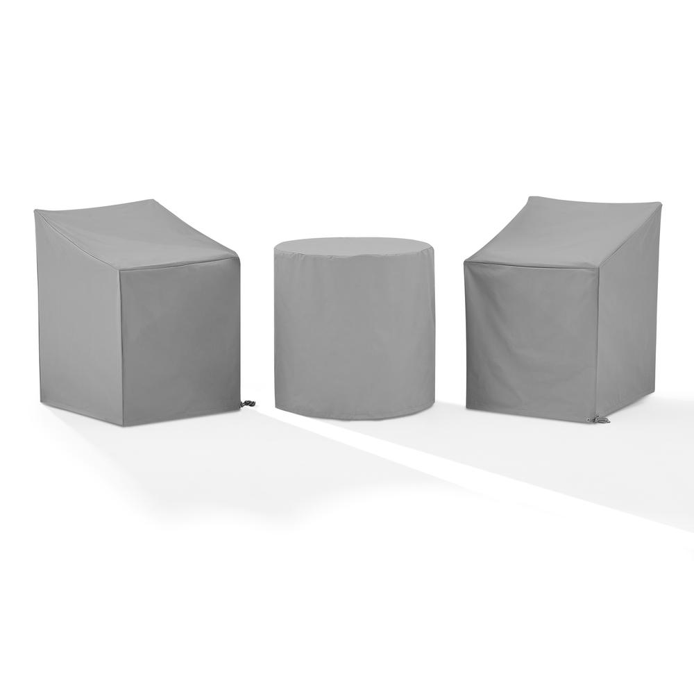 3Pc Outdoor Bistro Furniture Cover Set - 2 Dining Arm Chairs & 1 Bistro Table. Picture 7