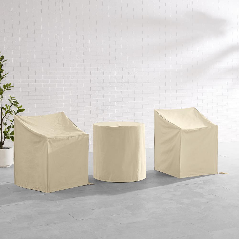 3Pc Outdoor Bistro Furniture Cover Set - 2 Dining Arm Chairs & 1 Bistro Table. Picture 2
