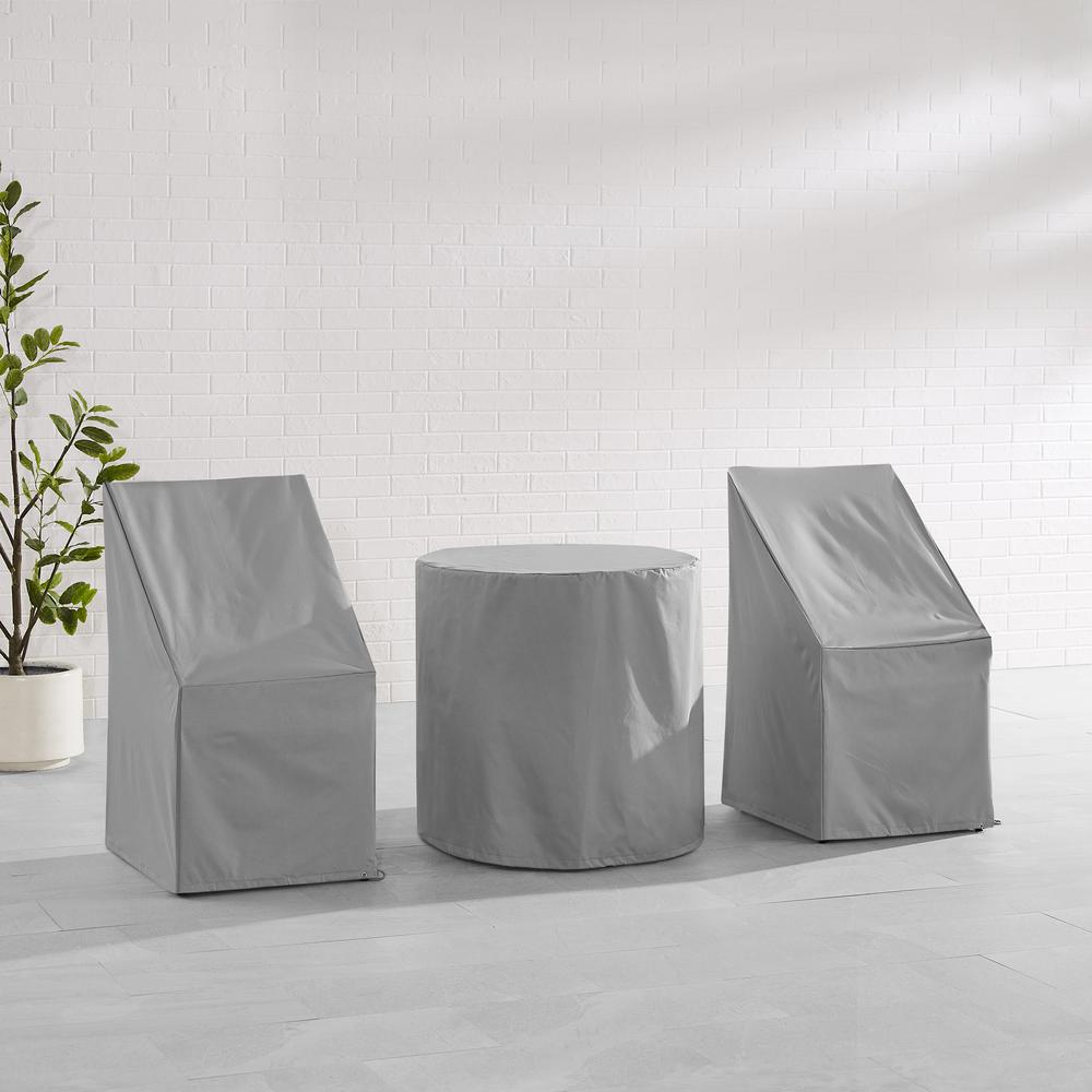 3Pc Outdoor Bistro Furniture Cover Set - 2 Dining Side Chairs & 1 Bistro Table. Picture 2