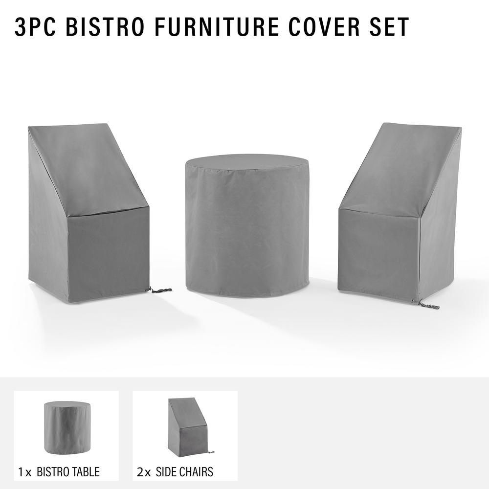 3Pc Outdoor Bistro Furniture Cover Set - 2 Dining Side Chairs & 1 Bistro Table. Picture 4
