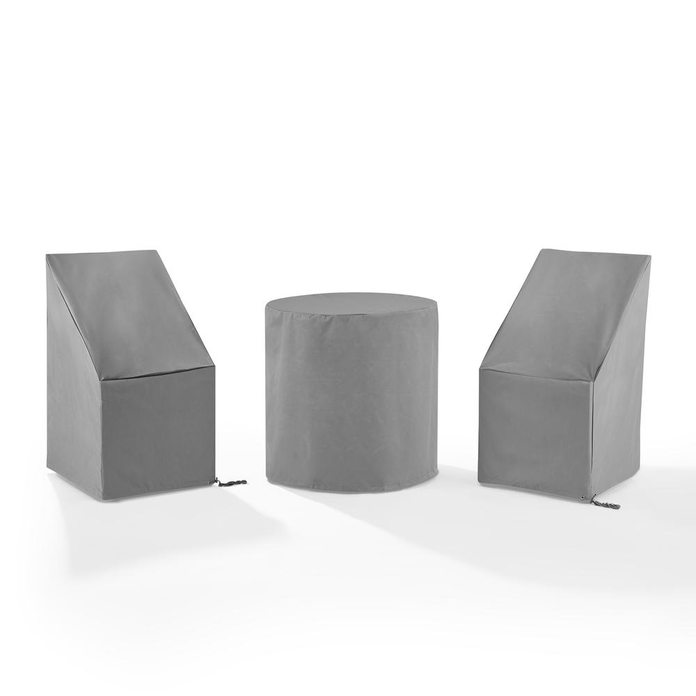 3Pc Outdoor Bistro Furniture Cover Set - 2 Dining Side Chairs & 1 Bistro Table. Picture 6