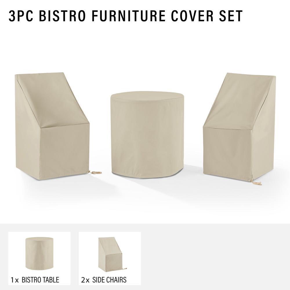 3Pc Outdoor Bistro Furniture Cover Set - 2 Dining Side Chairs & 1 Bistro Table. Picture 4