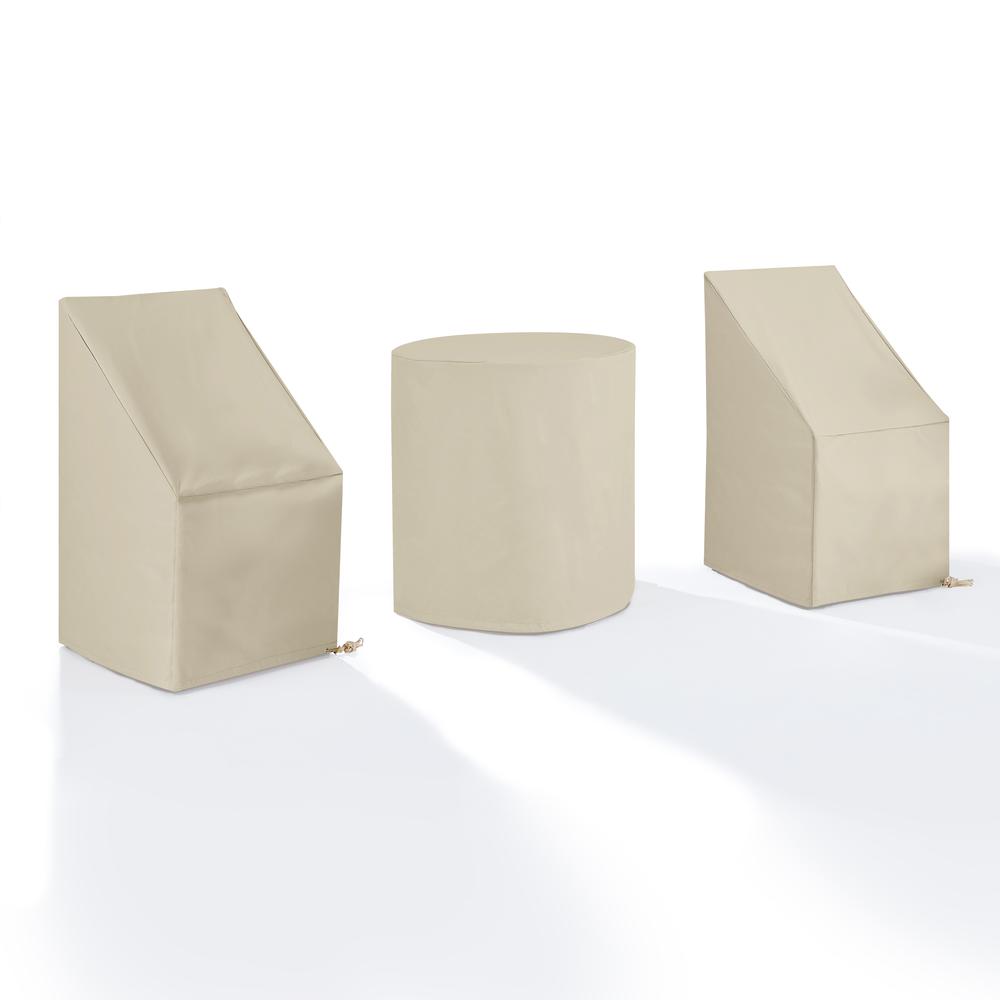 3Pc Outdoor Bistro Furniture Cover Set - 2 Dining Side Chairs & 1 Bistro Table. Picture 1