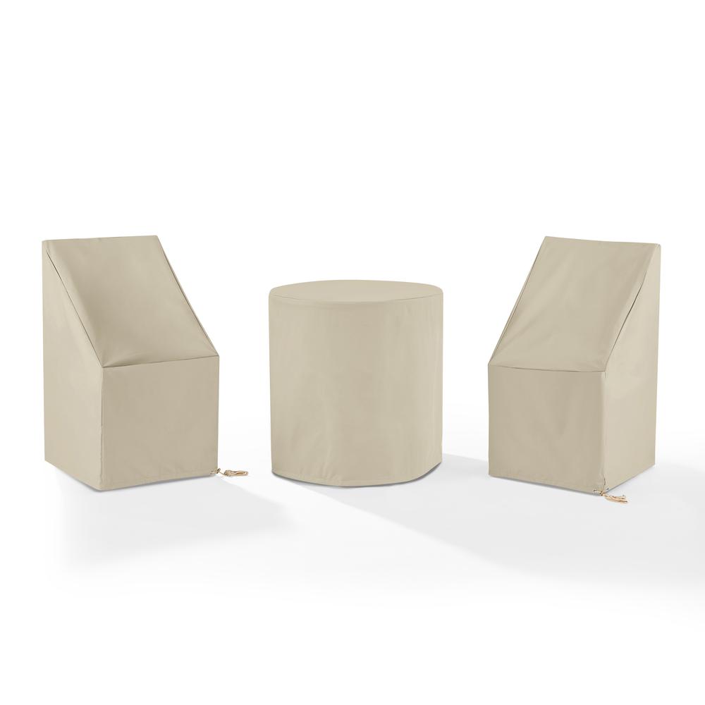 3Pc Outdoor Bistro Furniture Cover Set - 2 Dining Side Chairs & 1 Bistro Table. Picture 6