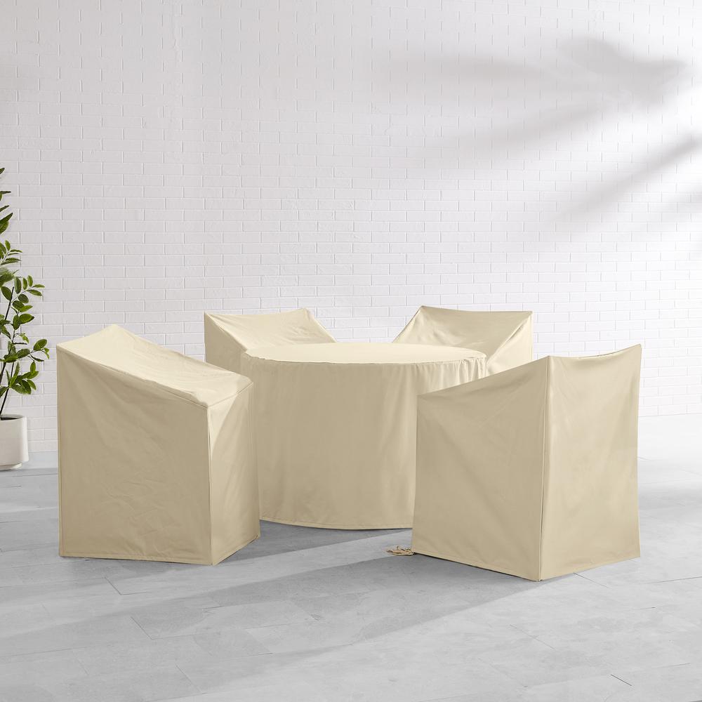 5Pc Round Outdoor Dining Furniture Cover Set. Picture 2