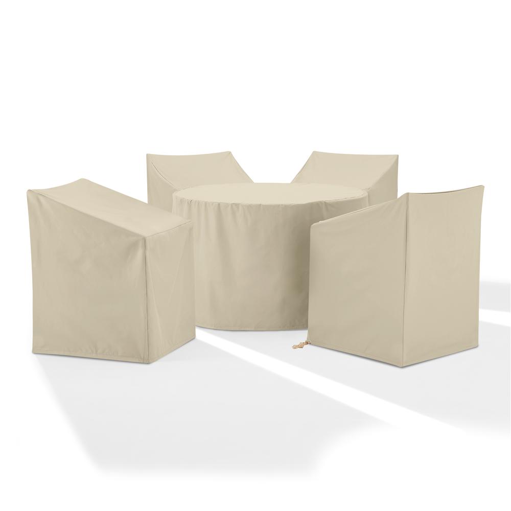 5Pc Round Outdoor Dining Furniture Cover Set. Picture 1