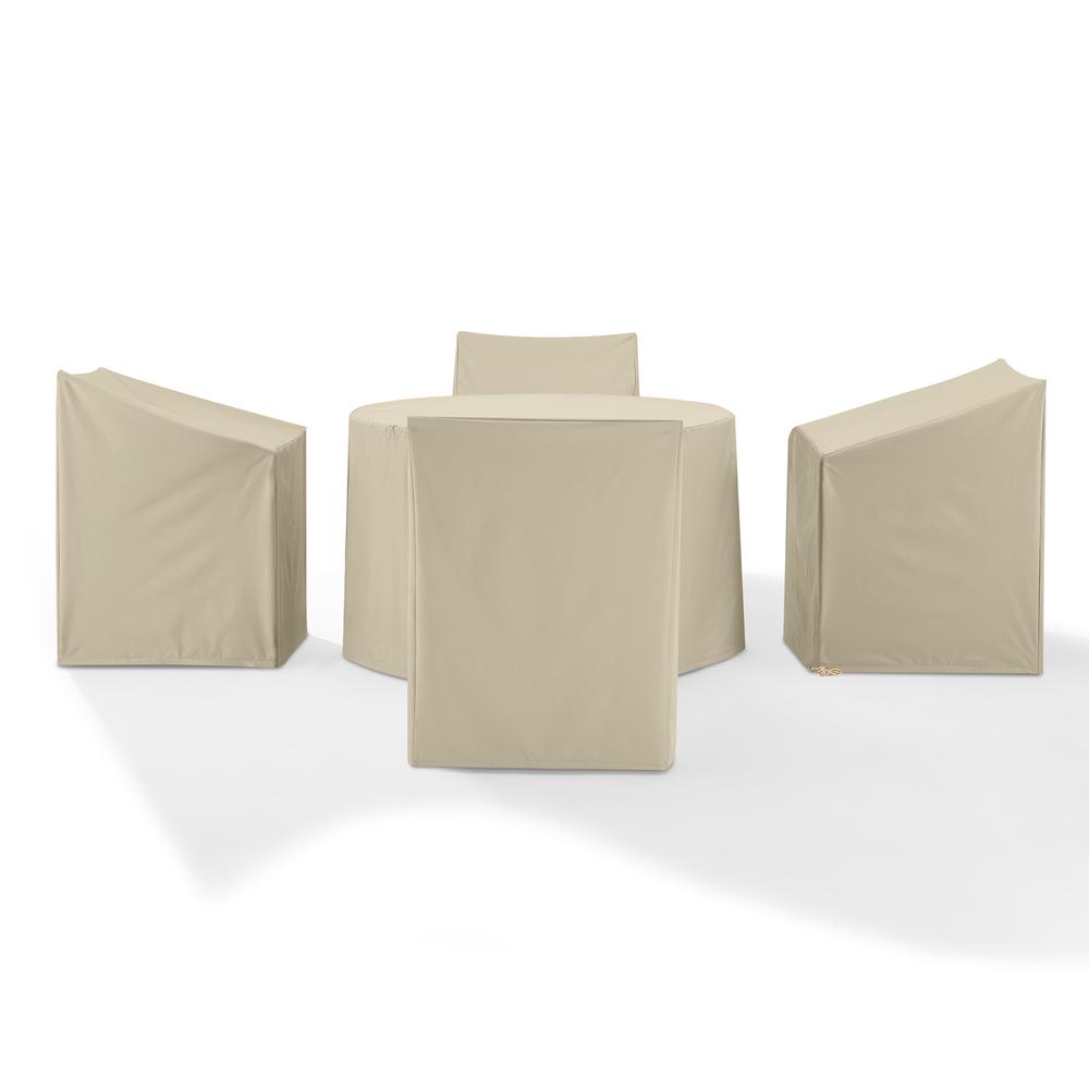 5Pc Round Outdoor Dining Furniture Cover Set. Picture 6