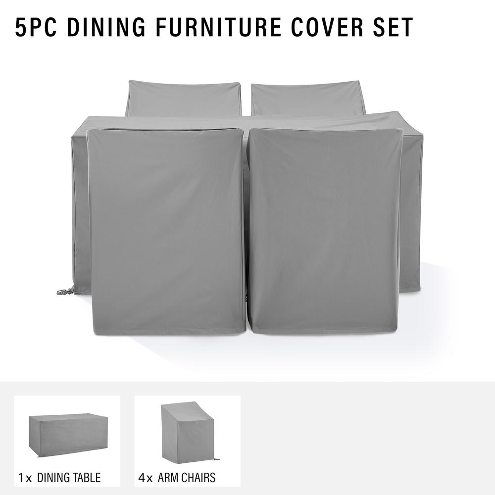 5Pc Outdoor Dining Furniture Cover Set. Picture 5