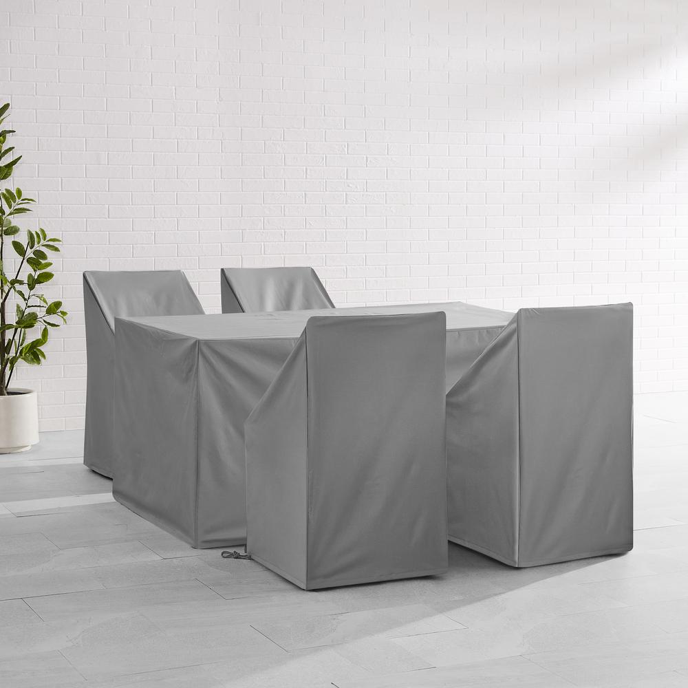 5Pc Outdoor Dining Furniture Cover Set - 4 Dining Side Chairs & 1 Dining Table. Picture 2