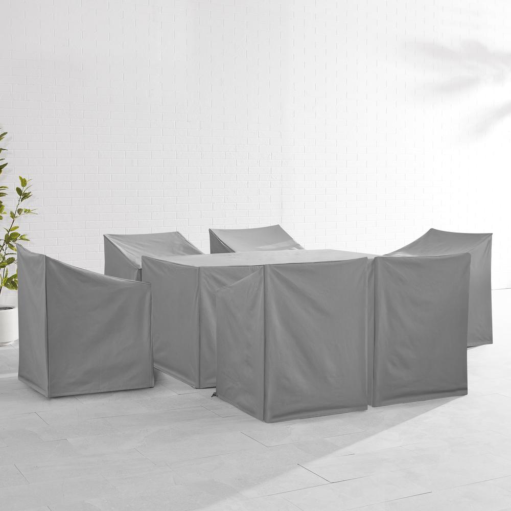7Pc Outdoor Dining Furniture Cover Set - 6 Dining Arm Chairs & 1 Dining Table. Picture 2
