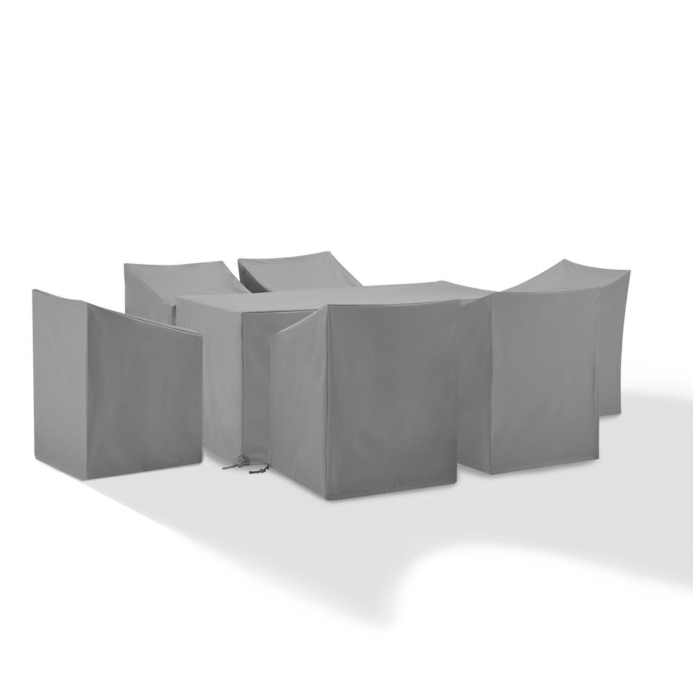 7Pc Outdoor Dining Furniture Cover Set - 6 Dining Arm Chairs & 1 Dining Table. Picture 1
