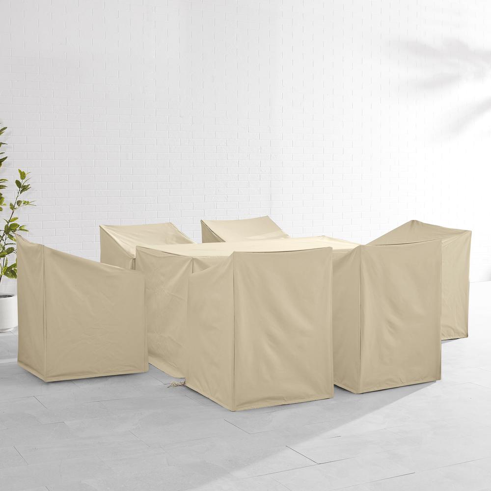 7Pc Outdoor Dining Furniture Cover Set - 6 Dining Arm Chairs & 1 Dining Table. Picture 3