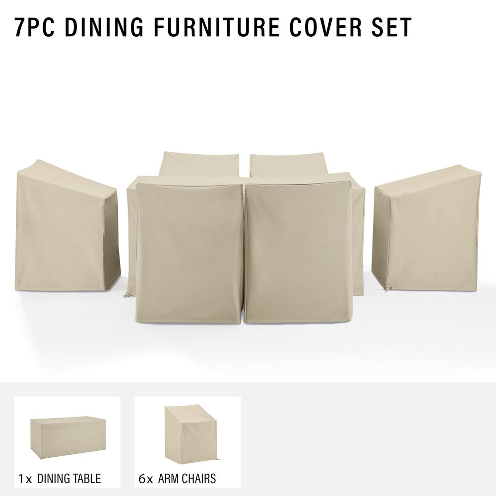 7Pc Outdoor Dining Furniture Cover Set - 6 Dining Arm Chairs & 1 Dining Table. Picture 5