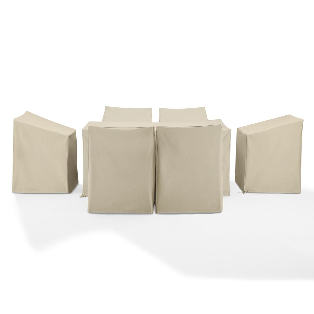 7Pc Outdoor Dining Furniture Cover Set - 6 Dining Arm Chairs & 1 Dining Table. Picture 7