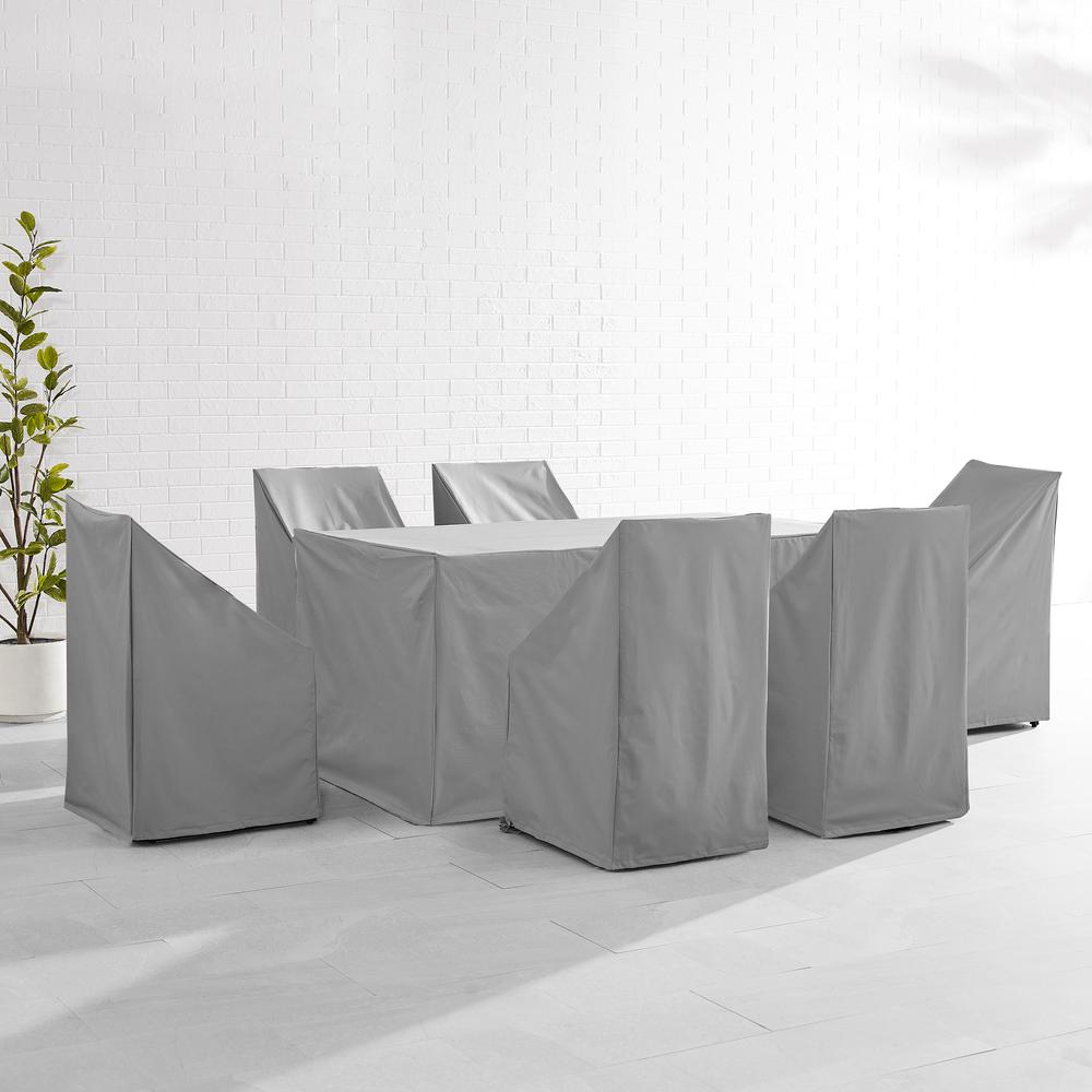 7Pc Outdoor Dining Furniture Cover Set - 6 Dining Side Chairs & 1 Dining Table. Picture 2