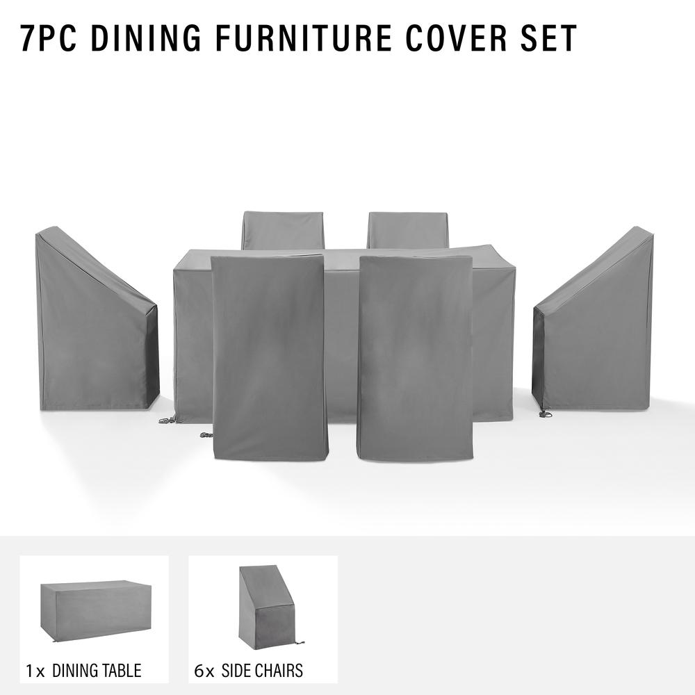 7Pc Outdoor Dining Furniture Cover Set - 6 Dining Side Chairs & 1 Dining Table. Picture 4